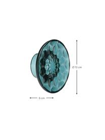 Patère Jellies, 2 pièces, Technopolymère thermoplastique coloré, certifié Greenguard, Turquoise, noir, Ø 13 x haut. 6 cm
