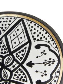 Ručně vyrobený marocký snídaňový talíř Beldi, Keramika, Černá, krémová, zlatá, Ø 20 cm