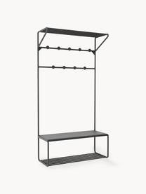 Wand-Garderobe Nash aus Metall, Metall, pulverbeschichtet, Schwarz, B 80 x H 152 cm