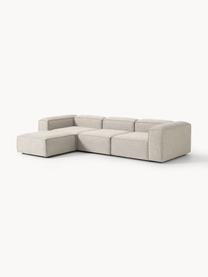 Modulares Sofa Lennon (4-Sitzer) aus Leinen-Mix mit Hocker, Bezug: 50 % Viskose, 25 % Leinen, Gestell: Fichtenholz, Sperrholz, m, Füße: Kunststoff Dieses Produkt, Leinen-Mix Grau, B 329 x T 207 cm