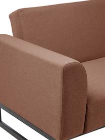 Sofa rozkładana Josephine (3-osobowa), Tapicerka: 100% poliester Dzięki tka, Stelaż: lite drewno sosnowe, skle, Nogi: metal, Nugatowa tkanina, S 238 x G 85 cm