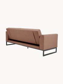 Sofa rozkładana Josephine (3-osobowa), Tapicerka: 100% poliester Dzięki tka, Stelaż: lite drewno sosnowe, skle, Nogi: metal, Nugatowa tkanina, S 238 x G 85 cm