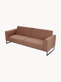 Schlafsofa Josephine (3-Sitzer), Bezug: 100% Polyester Der hochwe, Gestell: Massives Kiefernholz und , Füße: Metall, Webstoff Nougat, B 238 x T 85 cm