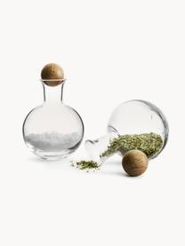 Bocaux de rangement en verre soufflé bouche avec bouchon en bois Eden, 2 pièces, Transparent, bois d'acacia, Ø 10 x haut. 10 cm