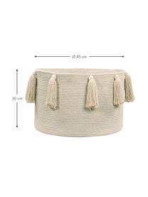 Panier de rangement Tassels, 97 % coton, 3 % coton recyclé, Beige, Ø 45 cm