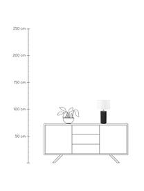 Moderne Keramik-Tischlampe Column, Lampenschirm: Stoff, Lampenfuß: Keramik, Weiß, Schwarz, Ø 24 x H 44 cm