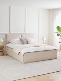 Cama tapizada Dream, Tapizado: poliéster (texturizado) A, Estructura: madera de pino maciza y m, Tejido beige, An 160 x L 200 cm