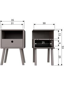 Comodino grigio con cassetto Sammie, Legno di pino, spazzolato e verniciato
Certificato FSC, Grigio chiaro, Larg. 35 x Alt. 53 cm