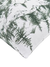 Pościel z flaneli Nordic, Zielony, biały, 135 x 200 cm + 1 poduszka 80 x 80 cm