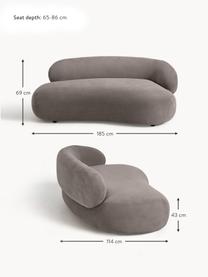 Sofa Alba (2-Sitzer), Bezug: 97% Polyester, 3% Nylon D, Gestell: Massives Fichtenholz, Bir, Füße: Kunststoff Dieses Produkt, Webstoff Taupe, B 185 x T 114 cm, Rückenlehne links