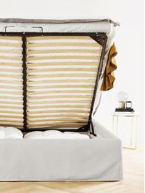 Čalouněná postel s úložným prostorem Feather, Greige, Š 200 cm, D 200 cm
