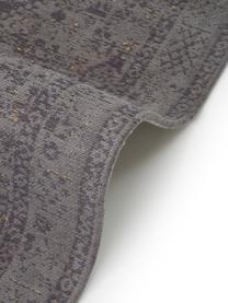 Handgeweven chenille vloerkleed Neapel in vintage stijl, Bovenzijde: 95% katoen, 5% polyester, Onderzijde: 100% katoen, Grijs, B 80 x L 150 cm (maat XS)