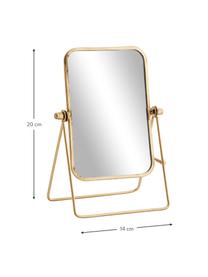 Specchio cosmetico con cornice in metallo Anja, Cornice: metallo ottonato, Superficie dello specchio: lastra di vetro, Ottonato, Larg. 14 x Alt. 20 cm