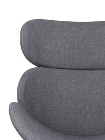 Fauteuil lounge moderne Cazar, Gris clair, chrome