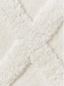 Tapis poils longs moelleux texturé Magda, Blanc crème, larg. 160 x long. 230 cm (taille M)