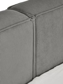 Letto imbottito in velluto a coste Lennon, Rivestimento: velluto a coste (98% poli, Struttura: legno di pino massiccio c, Piedini: legno certificato FSC, pl, Velluto a coste grigio, Larg. 140 x Lung. 200 cm