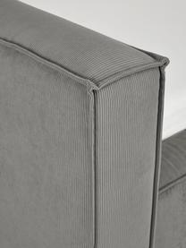 Letto imbottito in velluto a coste Lennon, Rivestimento: velluto a coste (98% poli, Struttura: legno di pino massiccio c, Piedini: legno certificato FSC, pl, Velluto a coste grigio, Larg. 140 x Lung. 200 cm