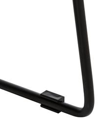 Krzesło z podłokietnikami Isla, Tapicerka: poliester Dzięki tkaninie, Nogi: metal malowany proszkowo, Kremowobiała tkanina, czarny, S 58 x G 62 cm