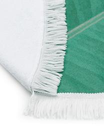 Serviette de plage ronde à imprimé tropical Banan, 55 % polyester, 45 % coton
Grammage extra léger 340 g/m², Vert, blanc, Ø 150 cm