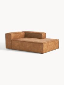 Diván sofá de cuero reciclado Lennon, Tapizado: cuero reciclado (70% cuer, Estructura: madera maciza, madera con, Patas: plástico Este producto es, Cuero marrón, An 119 x F 180 cm, chaise longue izquierda