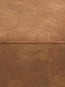 Module méridienne en cuir recyclé Lennon, Cuir brun, larg. 119 x prof. 180 cm, dossier à droite
