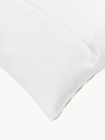 Bestickte Kissenhülle Let it snow, 100 % Baumwolle, Beige, Weiss, B 45 x L 45 cm