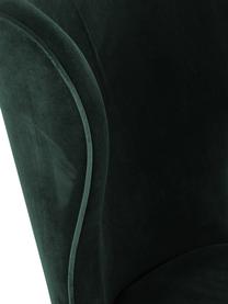 Gestoffeerde  fluwelen stoel Cleo, Bekleding: fluweel (polyester), Poten: gelakt metaal, Fluweel donkergroen, B 51  x D 62 cm