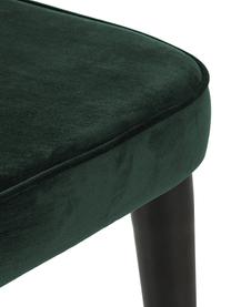 Sedia imbottita in velluto verde scuro Cleo, Rivestimento: velluto (poliestere) Con , Gambe: metallo verniciato, Velluto verde scuro, Larg. 51 x Prof. 62 cm