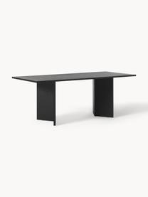 Table en bois Toni, 200 x 90 cm, MDF avec placage en frêne, laqué, certifié FSC, Bois de frêne, noir laqué, Ø 200 x haut. 90 cm