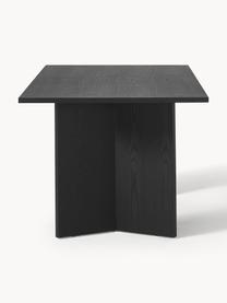 Tavolo nero Toni, 200 x 90 cm, Pannello di fibra a media densità (MDF) con finitura in quercia, verniciato, Legno di frassino laccato nero, Larg. 200 x Prof. 90 cm