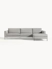 Sofa narożna Cucita (4-osobowa), Tapicerka: tkanina (100% poliester) , Nogi: metal lakierowany Materia, Szara tkanina, S 302 x G 163 cm, lewostronna