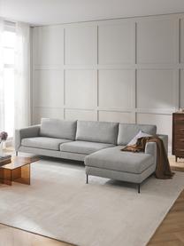 Canapé d'angle 4 places Cucita, Tissu gris, larg. 302 x prof. 163 cm, méridienne à gauche