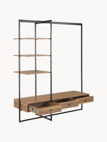 Armario abierto Pacey, Estructura: metal con pintura en polv, Madera, negro, An 150 x Al 180 cm