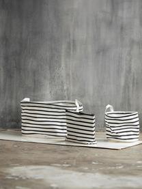 Opbergmand Stripes, Katoen, polyester, kunstzijde, Zwart, wit, Ø 20 x H 20 cm