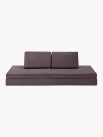 Ręcznie wykonana dziecięca sofa modułowa z aksamitu Mila, Tapicerka: aksamit (100% poliester) , Oberżynowy aksamit, S 168 x G 84 cm