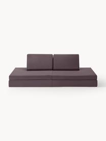 Ręcznie wykonana dziecięca sofa modułowa z aksamitu Mila, Tapicerka: aksamit (100% poliester) , Oberżynowy aksamit, S 168 x G 84 cm