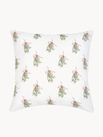 Design kussenhoezen Mistletoe van Kera Till, 2 stuks, Katoen, Wit, groen, rood, zwart, B 40 x L 40 cm