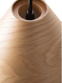 Lampa wisząca z drewna Wera, Drewno naturalne, czarny, Ø 25 x W 17 cm