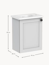 Lavabo con mobiletto Rafaella, larg. 45 cm, sinistra, Maniglie: metallo rivestito, Grigio chiaro, Larg. 45 x Alt. 58 cm