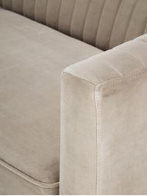Samt-Sofa Dante (3-Sitzer) mit Holz-Füßen, Bezug: Polyestersamt, Gestell: Kautschukbaumholz, klarla, Samt Beige, B 210 x T 87 cm
