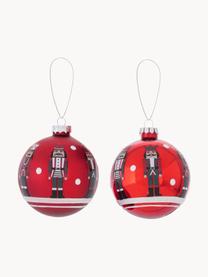 Set 2 palline di Natale Nutcracker, Rosso, bianco, multicolore, Ø 8 cm