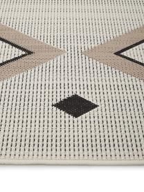 Alfombra de interior/exterior Nikita, estilo étnico, 86% polipropileno, 14% poliéster, Beige, negro, An 80 x L 150 cm (Tamaño XS)