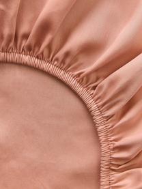 Sábana bajera de cubrecolchón de satén Comfort, Rosa palo, Cama 90 cm (90 x 200 x 15 cm)