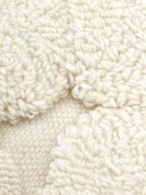 Kissenhülle Bubble mit Hoch-Tief-Struktur, Vorderseite: 80% Wolle, 20% Baumwolle, Rückseite: 100% Baumwolle, Off White, B 45 x L 45 cm