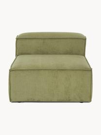 Módulo central de pana sofá Lennon, Tapizado: pana (92% poliéster, 8% p, Estructura: madera de pino maciza, ma, Patas: plástico Las patas están , Pana verde oliva, An 89 x F 119 cm