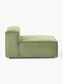 Chauffeuse modulable en velours côtelé Lennon, Velours côtelé vert olive, larg. 89 x prof. 119 cm