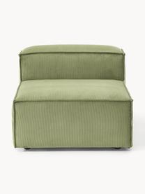 Chauffeuse modulable en velours côtelé Lennon, Velours côtelé vert olive, larg. 89 x prof. 119 cm