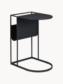 Table d'appoint avec porte-revues métal Grayson, Métal, revêtement par poudre, Noir, larg. 45 x haut. 60 cm