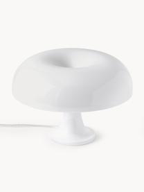 Malá stolní lampa Nessino, Polykarbonát, Bílá, Ø 32 cm, V 22 cm