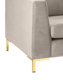 Fluwelen bank Luna (3-zits), Bekleding: fluweel (polyester) De sl, Frame: massief beukenhout, Poten: gegalvaniseerd metaal, Fluweel greige, B 230 x D 95 cm